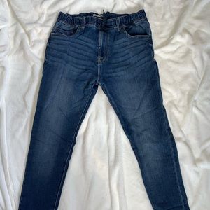 Slim fit blue denim joggers size M